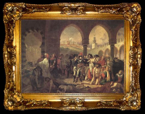 framed  Baron Antoine-Jean Gros Bonaparte Visiting the Plague-Stricken at Jaffa on 11 March (mk05), ta009-2